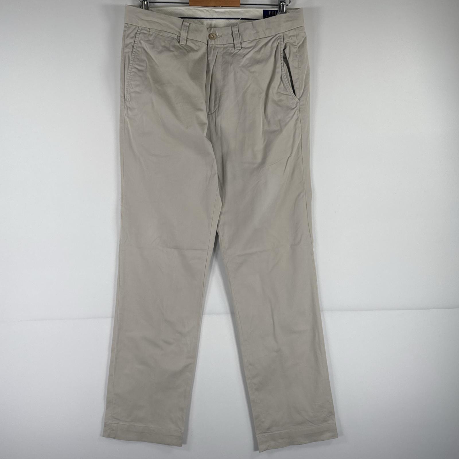 古着 ポロ・ラルフローレン POLO RALPH LAUREN チノパンツ チノパン ワンポイント スラックス w32 L32 ベージュ メンズ