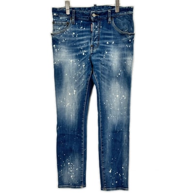 ディースクエアード S71LB1391 インディゴ ペイント加工 SKATER JEANS スケータージーンズ 50