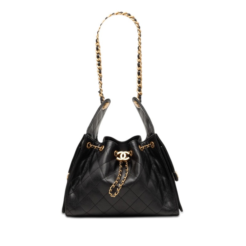シャネル シャネル25 スモール ハンドバッグ チェーン ショルダー AS5293 ブラック キャビアスキン レディース CHANEL 【中古】