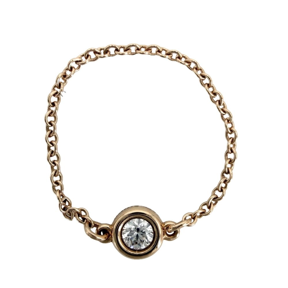 TIFFANY&Co. ティファニー 指輪 エルサペレッティ バイザヤード リング ジュエリー アクセサリー 18金PG Au750 K18ピンクゴールド    ダイヤモンド 約8号 レディース 約0.5g【中古品】