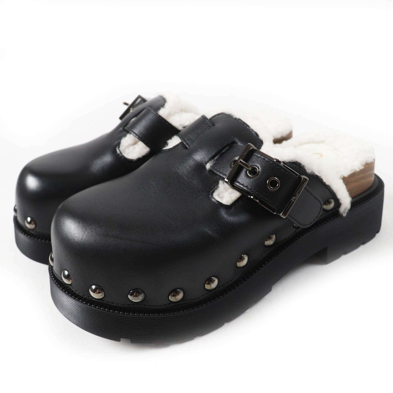 未使用品 クリスチャンディオール
 サンダル ディオールクエイク ブラック ホワイト レディース 34