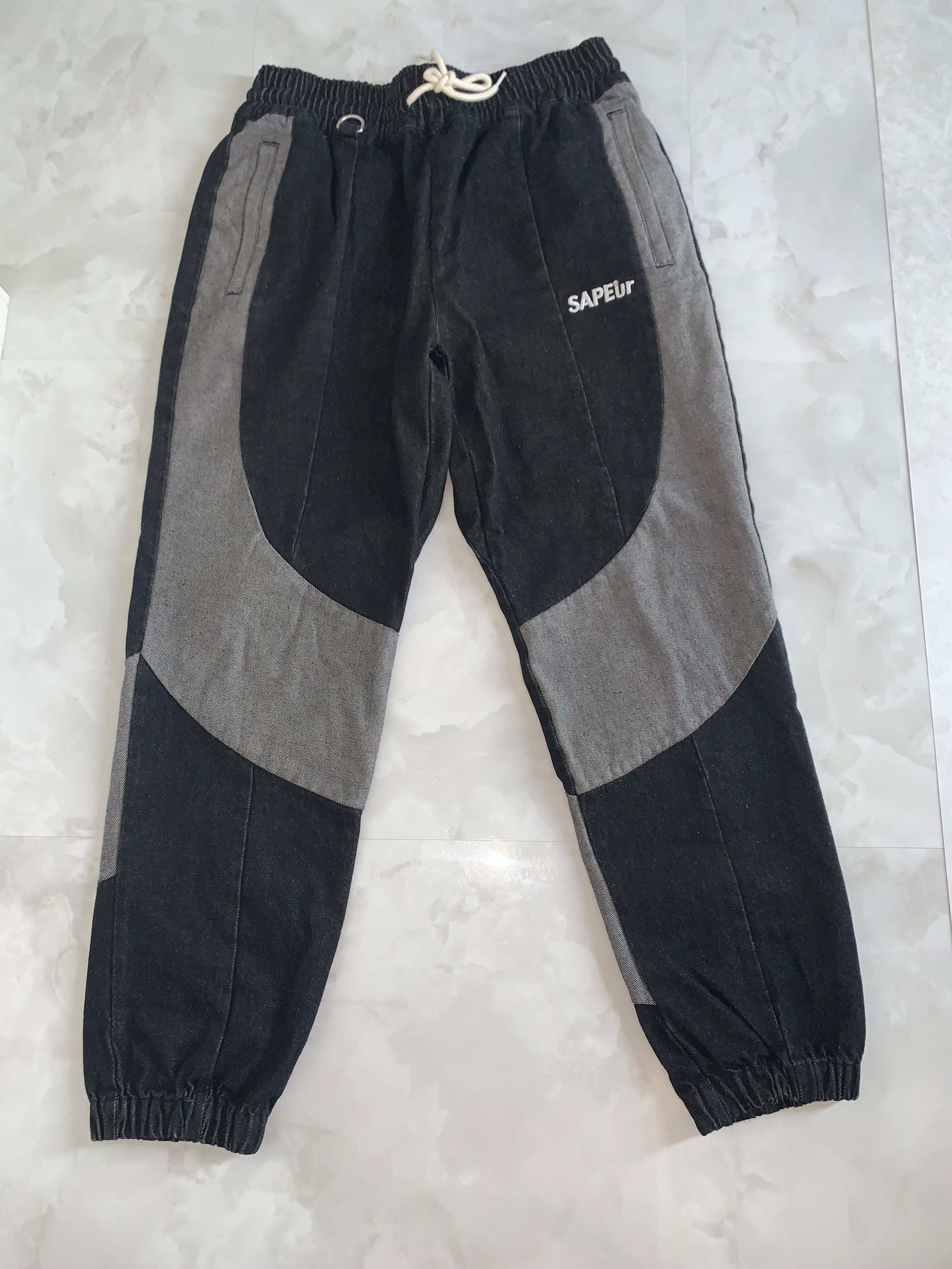 SAPEur DENIM TRACK PANTS "Black"