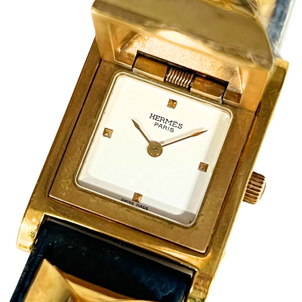 HERMES エルメス メドール クォーツ 腕時計 ゴールド 正規品 / C776