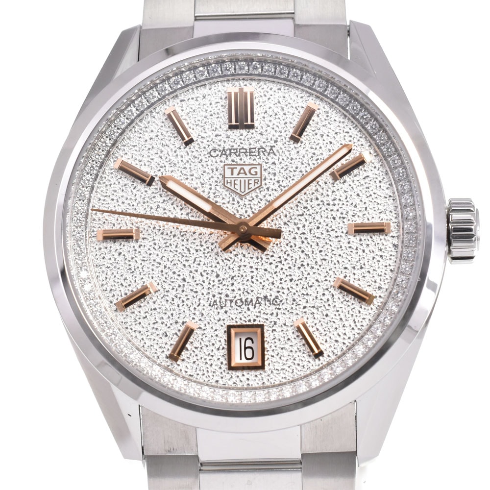 値下 タグホイヤー TAG HEUER WBN231B.BA0001 カレラ デイト ダイヤモンド 自動巻き ユニセックス 美品 箱・保証書付き B#146883