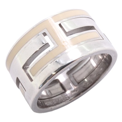 【6jhb0403】エルメス リング ムーブアッシュ シルバー925 クリーム #49【中古】レディース