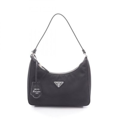 プラダ PRADA Re-Edition 2005 Re-Nylon ミニバッグ ハンドバッグ バッグ ナイロン サフィアーノレザー レディース ブラック系 1N204M 【中古】