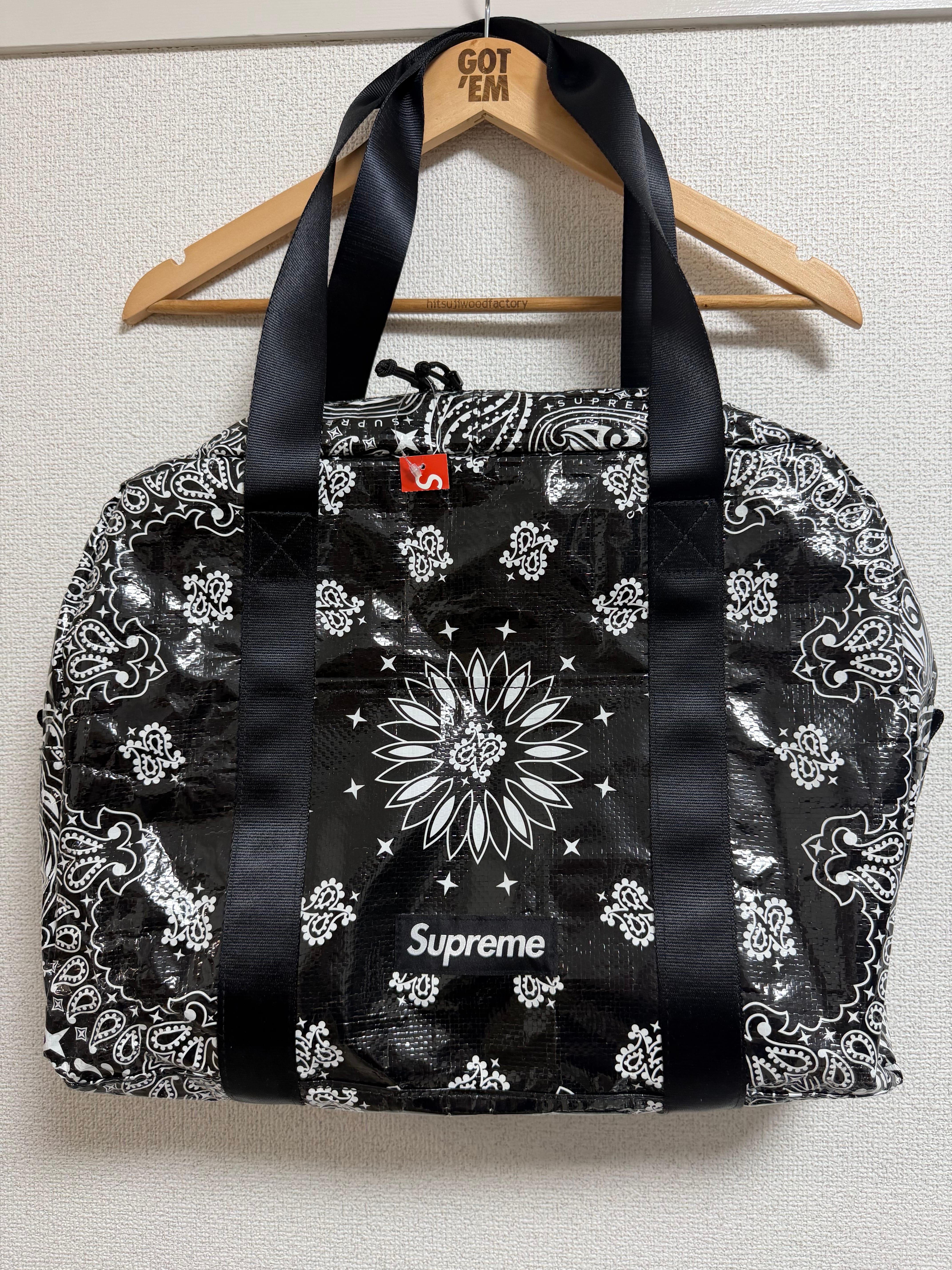 Supreme Bandana Tarp Small Duffle Bag "Black"