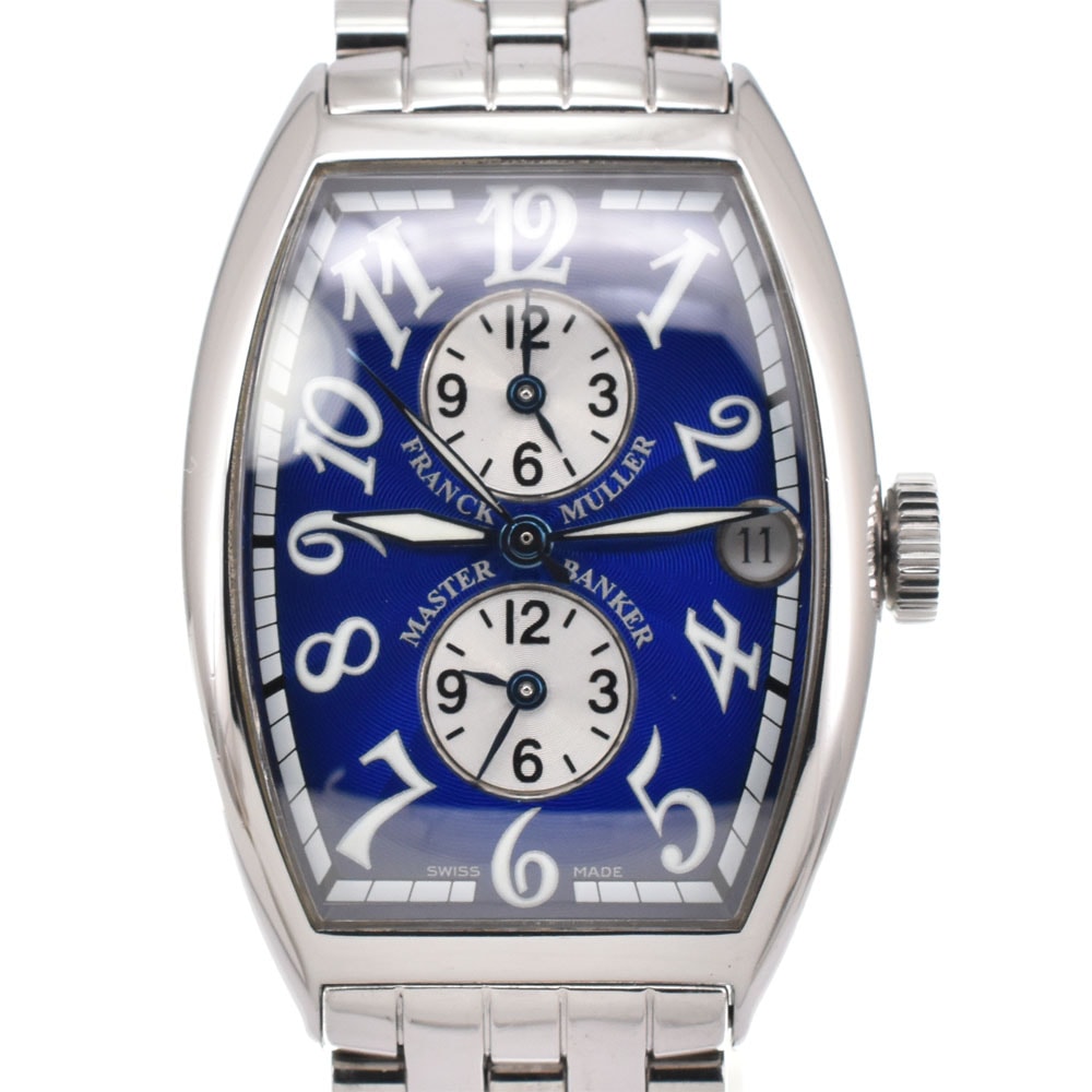 フランクミュラー FRANCK MULLER 5850MB マスターバンカー 3タイムゾーン デイト 自動巻き メンズ 良品 Q#146126