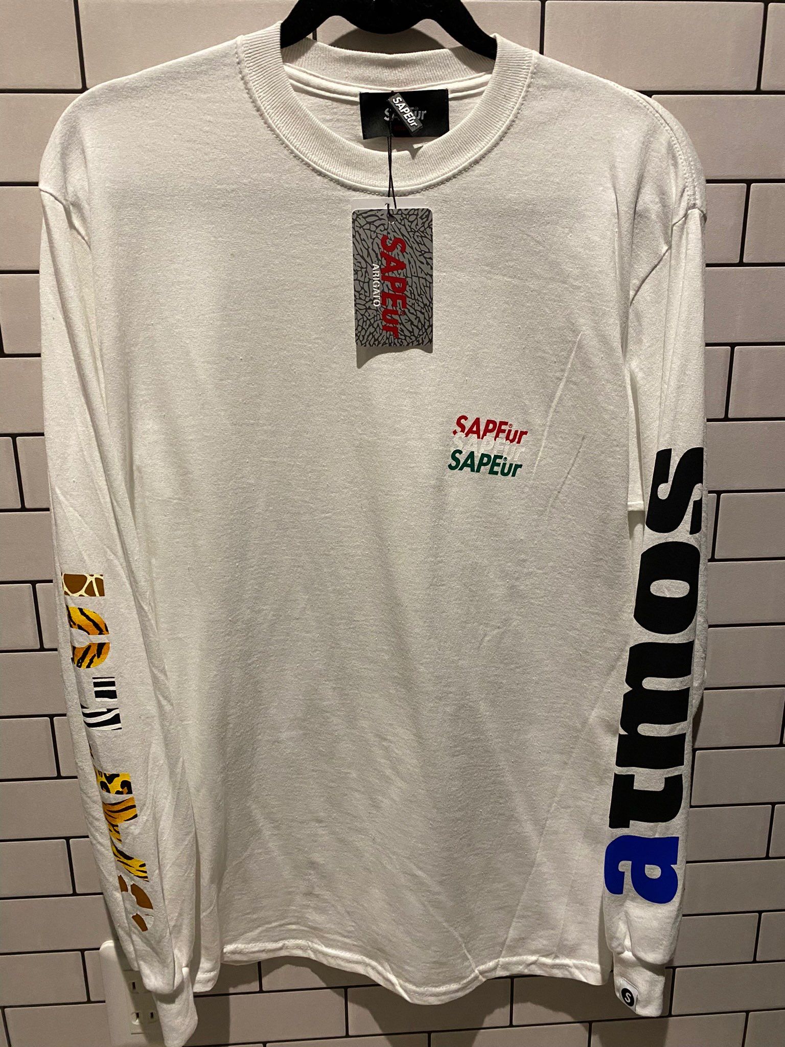 アトモス× サプール ナイトサファリロゴ L/S Tシャツ