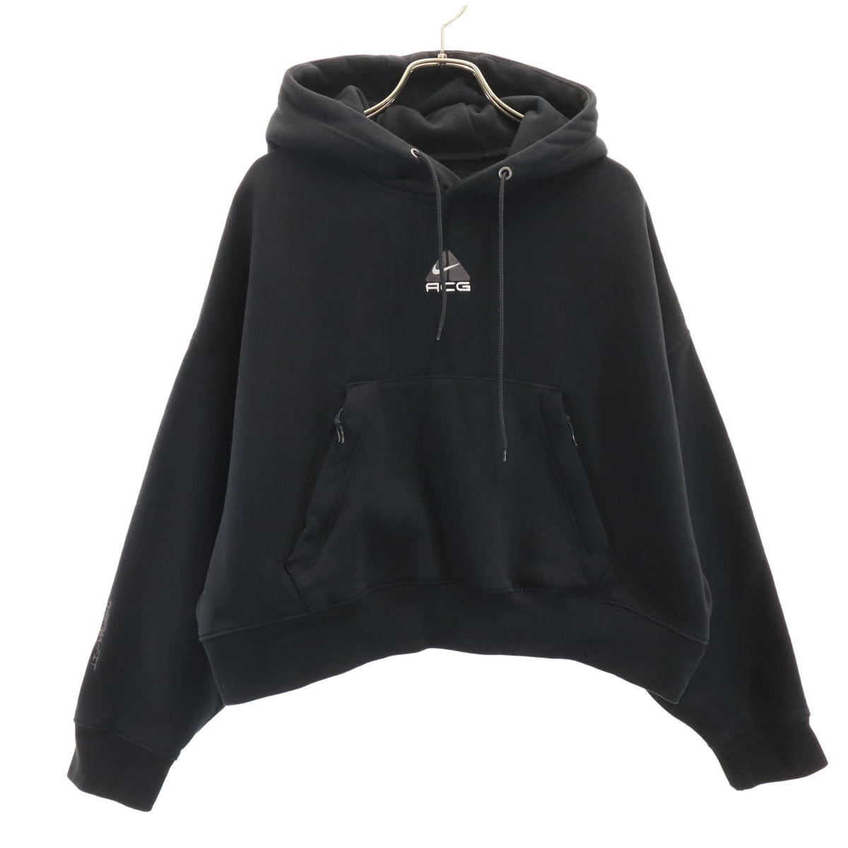 NIKE ACG ナイキエーシージー 長袖 ショート丈 スウェットパーカー M ブラック 裏起毛
