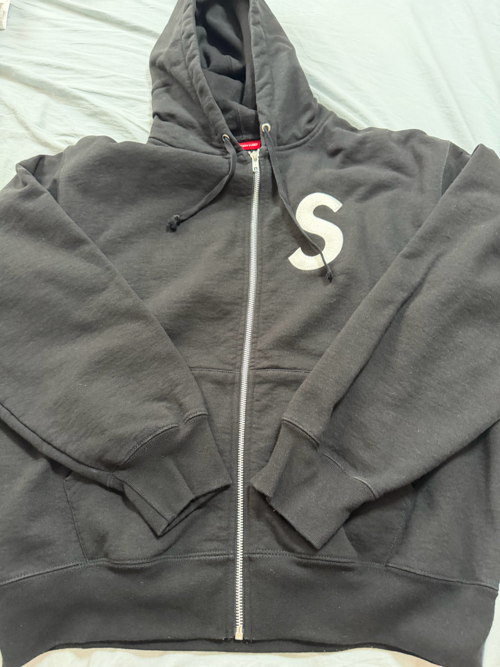 Supreme S Logo Zip Up Hooded Sweatshirt (25FW) "Black"