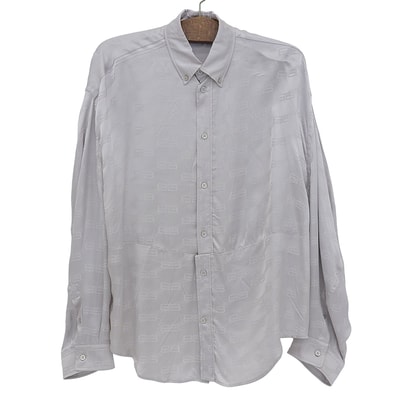 バレンシアガ 美品 BB MONOGRAM TWISTED 長袖シャツ トップス レディース シルバー系 2 704461 22年 2