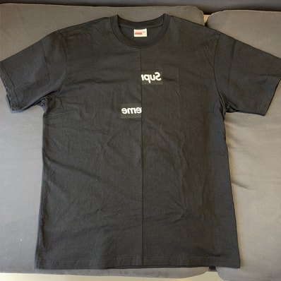 Supreme x COMME des GARCONS SHIRT Split Box Logo Tee "Black"