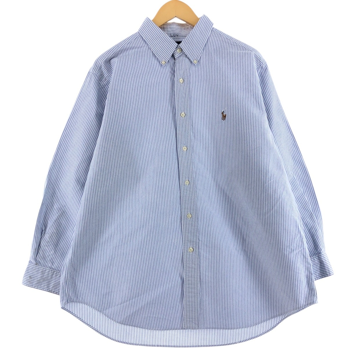 古着 ラルフローレン Ralph Lauren CLASSIC FIT 長袖 ボタンダウンストライプシャツ メンズXL相当/eaa521580