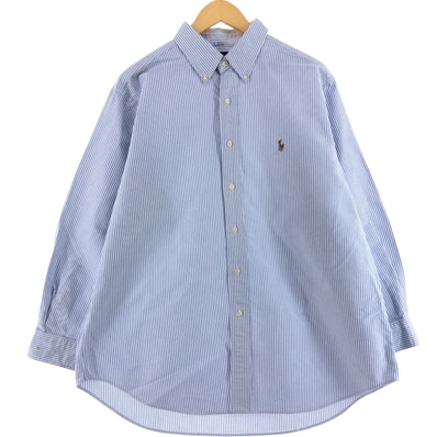 古着 ラルフローレン Ralph Lauren CLASSIC FIT 長袖 ボタンダウンストライプシャツ メンズXL相当/eaa521580