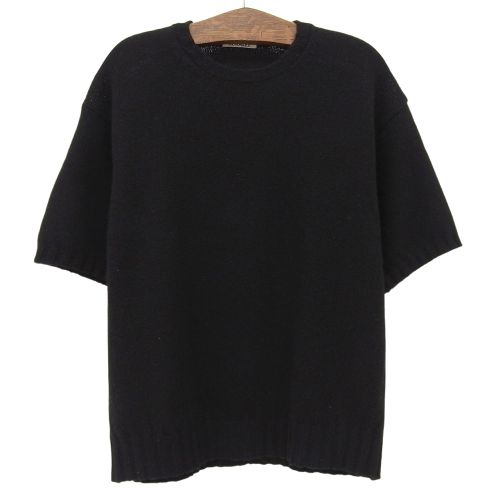 オーラリー SHETLAND WOOL CASHMERE ニットTシャツ トップス メンズ 黒 ブラック 4 4