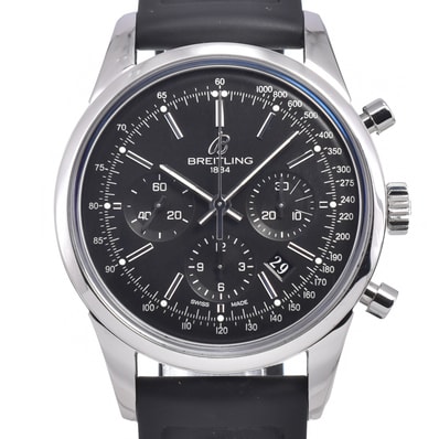 ブライトリング BREITLING AB0152 トランスオーシャン ブラック 自動巻き メンズ 美品 箱・保証書付き 腕時計 K#150717