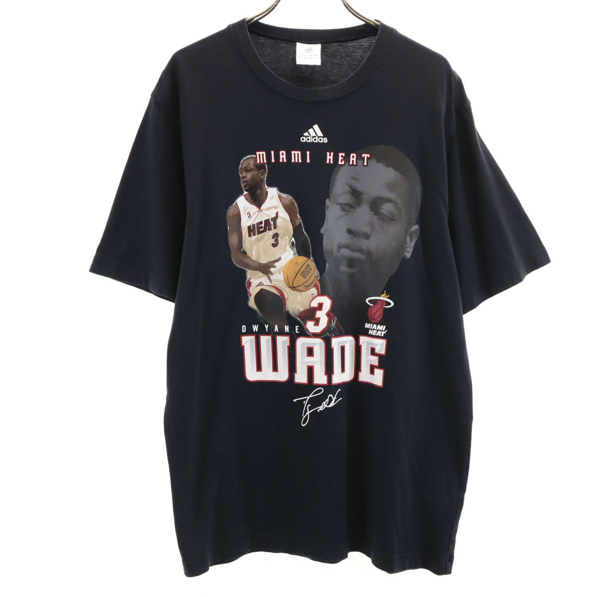 adidas アディダス NBA MIAMI HEAT Dwyane Wade 半袖 Tシャツ M ブラック ドウェイン・ウェイド