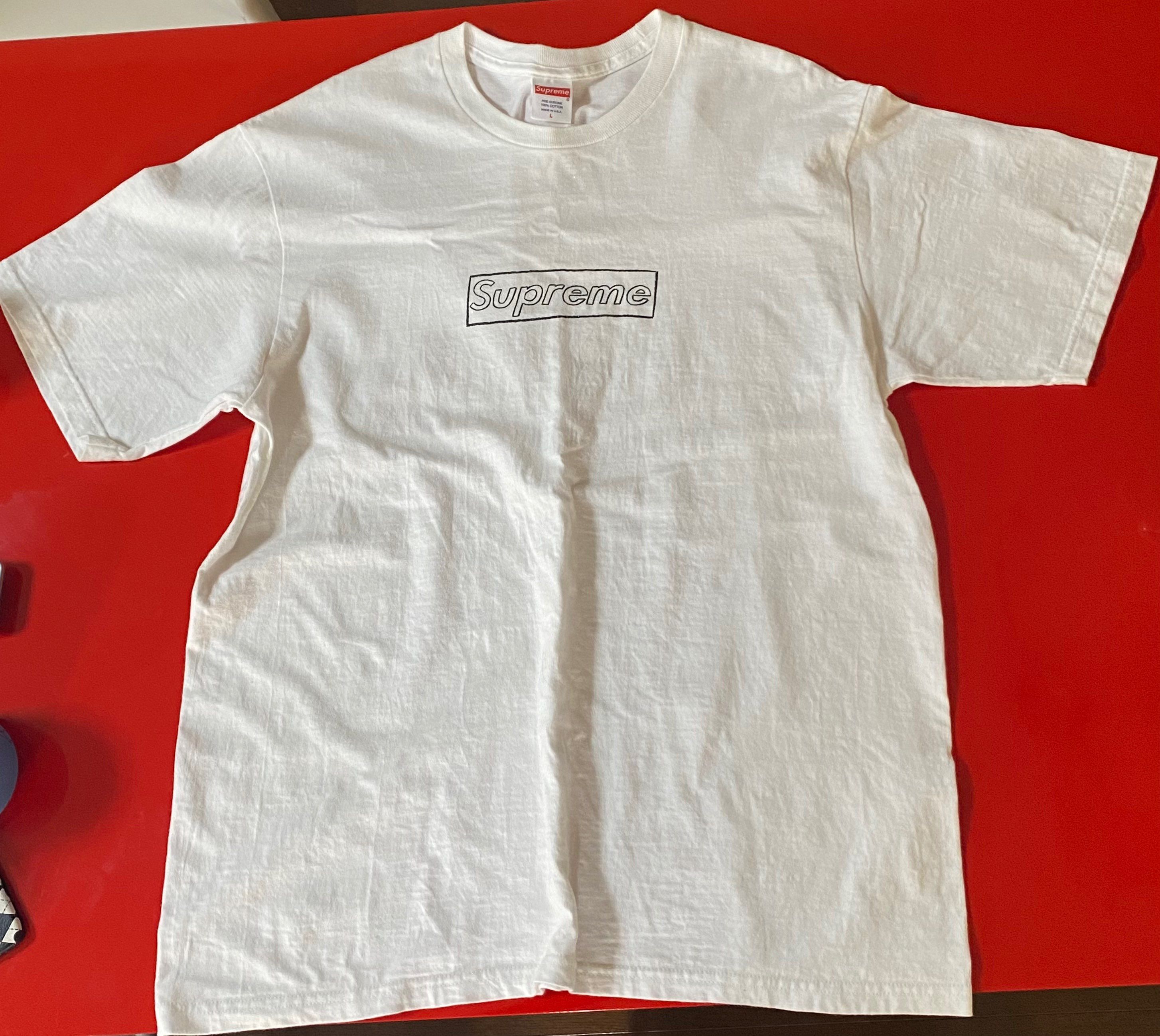 Supreme KAWS Chalk Logo Tee "White"