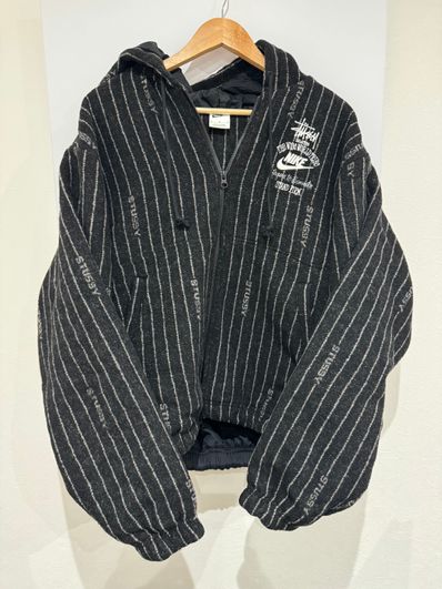 Stussy x Nike Striped Wool Jacket "Black"