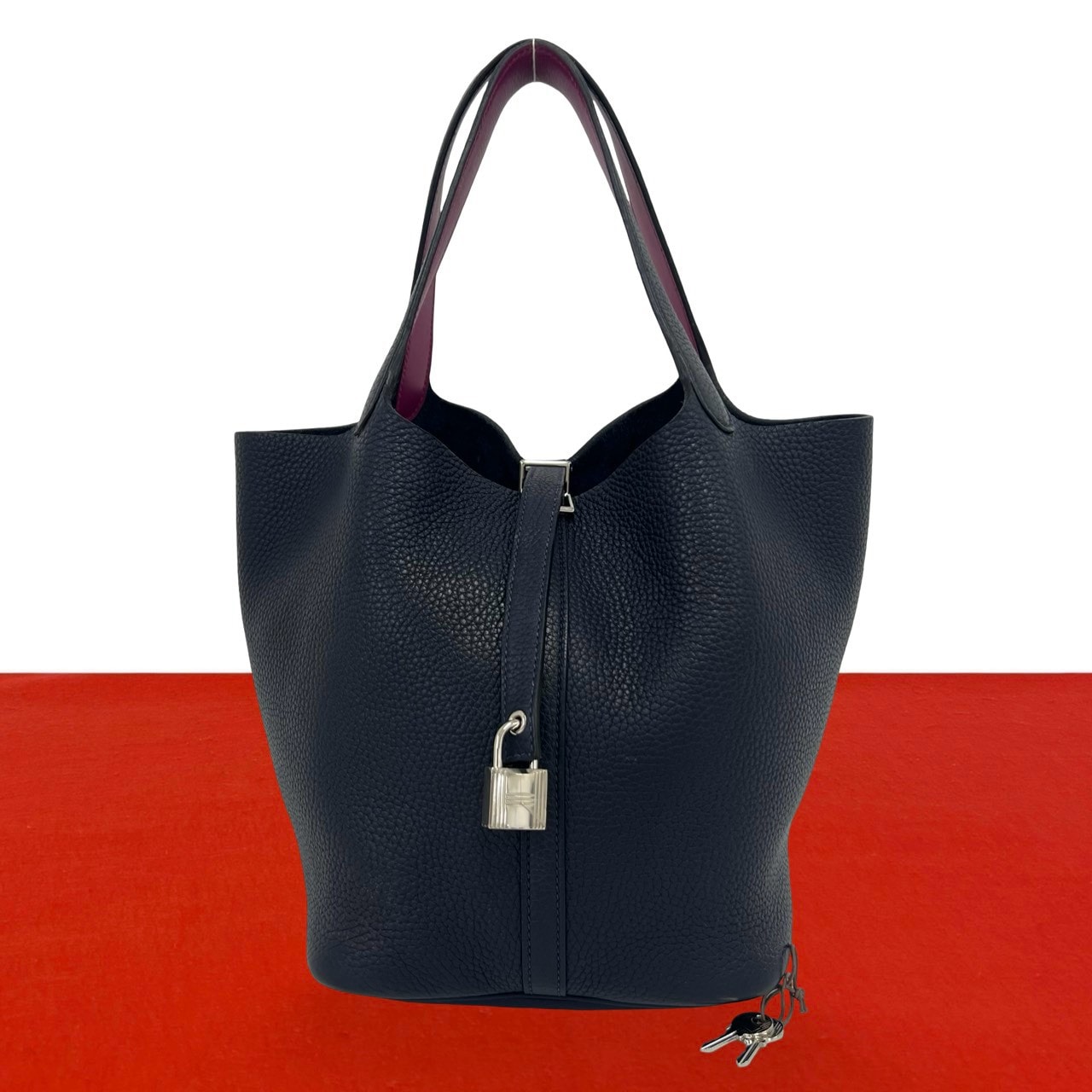 HERMES エルメス ピコタンロック MM トリヨンクレマンス ハンドバッグ ネイビー
49261
