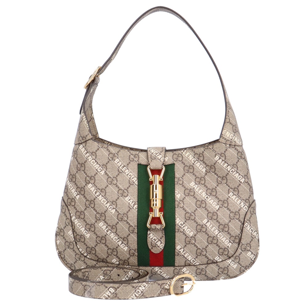 グッチ バレンシアガ コラボ ザ ハッカー プロジェクト ショルダーバッグ GGスプリームキャンバス ベージュ レディース GUCCI 中古