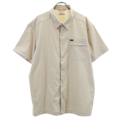Columbia コロンビア 半袖 ランドローマー リップストップ シャツ L ベージュ アウトドア