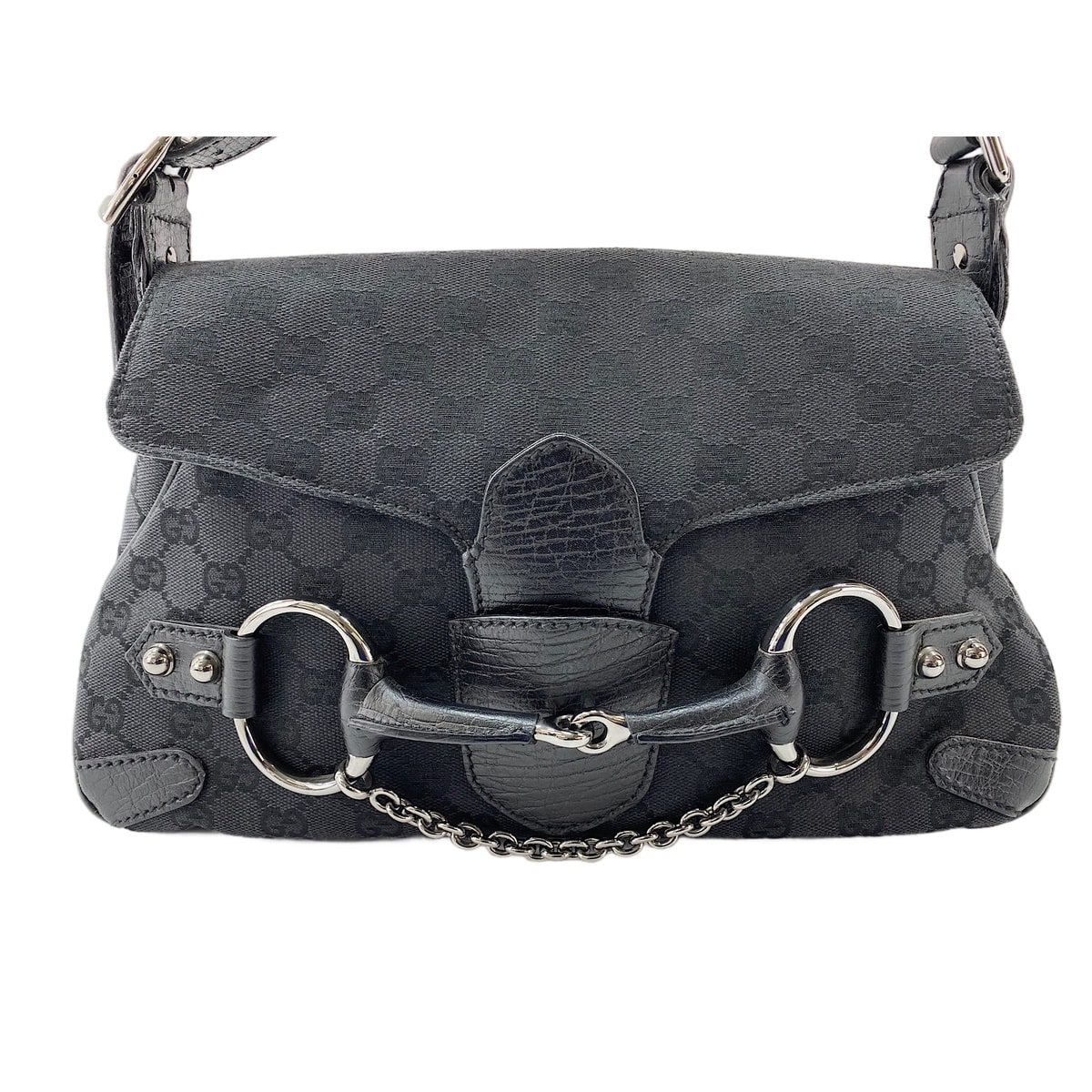 グッチ GUCCI GGキャンバス ホースビット ショルダーバッグ【中古】