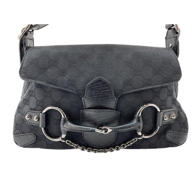 グッチ GUCCI GGキャンバス ホースビット ショルダーバッグ【中古】