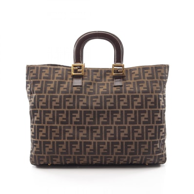 フェンディ FENDI ズッカ トートバッグ バッグ キャンバス レザー レディース ブラウン系 / ブラック系 【中古】