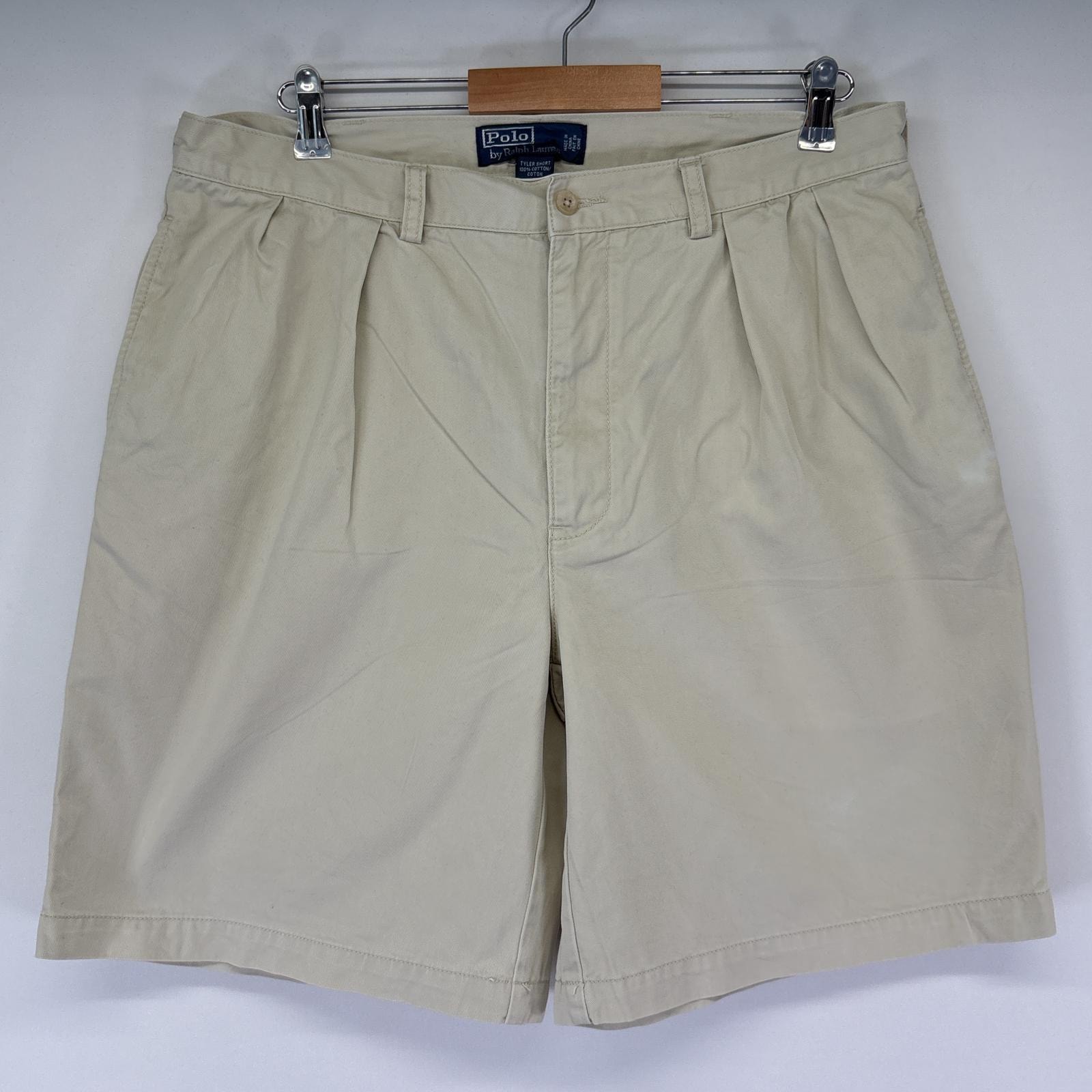 古着 ポロバイラルフローレン Polo by Ralph Lauren ショートパンツ ポロチノ チノパン ハーフ ワンポイント w36  ベージュ系 メンズ