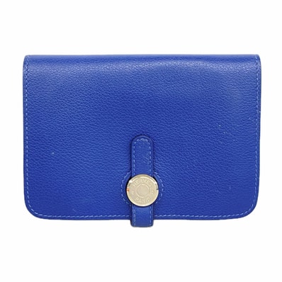 【6hc2453】エルメス コインケース ドゴンコンパクト エバーカラー ブルーブライトン シルバー金具 C刻印【中古】メンズ レディース ユニセックス