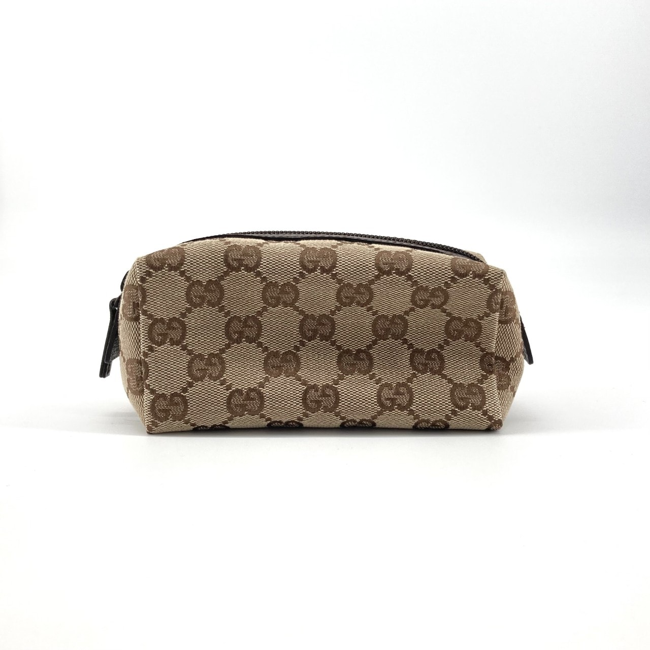 GUCCI(グッチ) GGキャンバス レザー 29596 ポーチ ベージュ×ブラウン