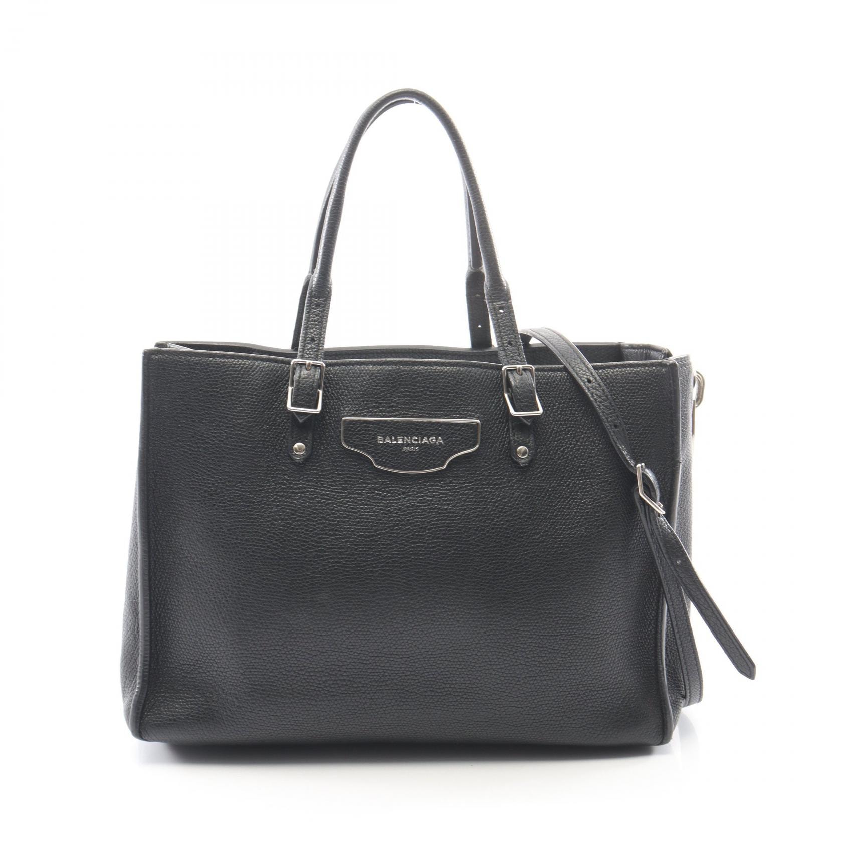 バレンシアガ BALENCIAGA ザ ペーパー ミニ 2WAY ハンドバッグ バッグ レザー レディース ブラック系 399531 【中古】