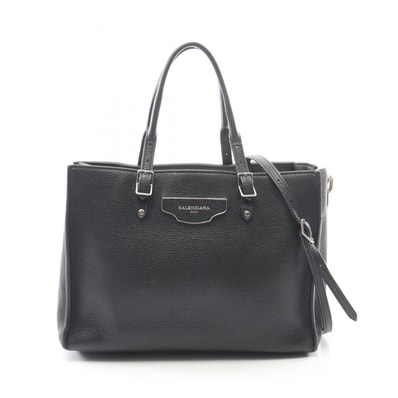 バレンシアガ BALENCIAGA ザ ペーパー ミニ 2WAY ハンドバッグ バッグ レザー レディース ブラック系 399531 【中古】