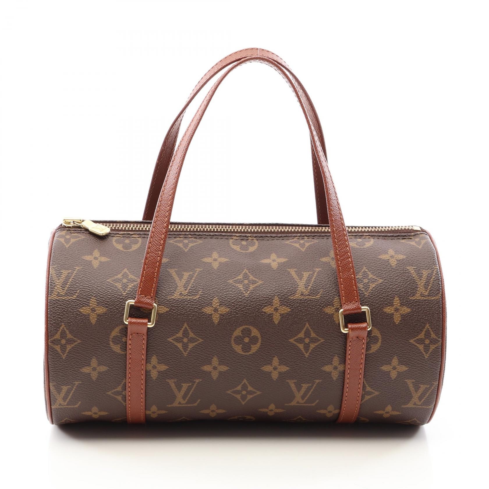 ルイ・ヴィトン LOUIS VUITTON パピヨン26 旧型 ハンドバッグ バッグ PVCコーティングキャンバス レザー モノグラム レディース ブラウン系 M51366 【中古】