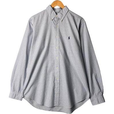 古着 ラルフローレン Ralph Lauren CLASSIC FIT クラシックフィット 長袖 ボタンダウンチェックシャツ メンズL相当/eaa577788