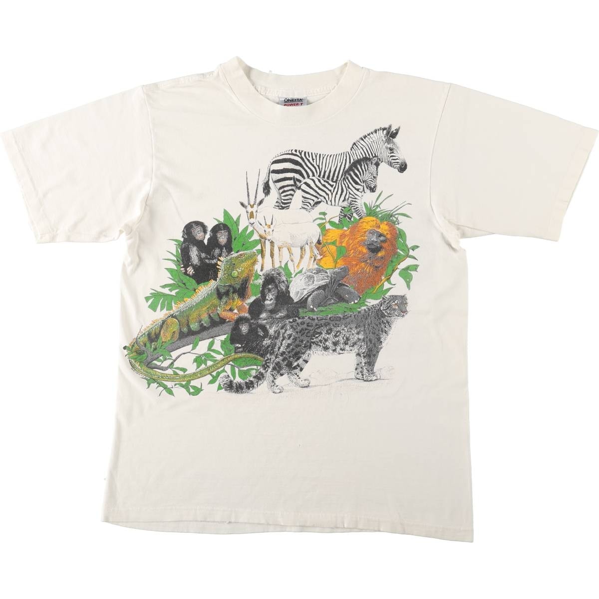 古着 80年代 オニータ ONEITA POWER-T アニマルTシャツ USA製 メンズL相当 ヴィンテージ/eaa680597