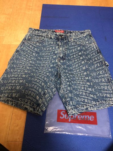 Supreme Warp Jacquard Logos Denim Painter Short "Blue"