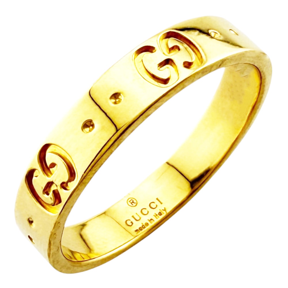 グッチ アイコン リング 指輪 18号 18金 K18イエローゴールド ユニセックス GUCCI  中古