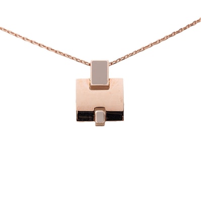 エルメス アイリーン ペンダント ネックレス ピンクゴールド メッキ レディース HERMES 【中古】