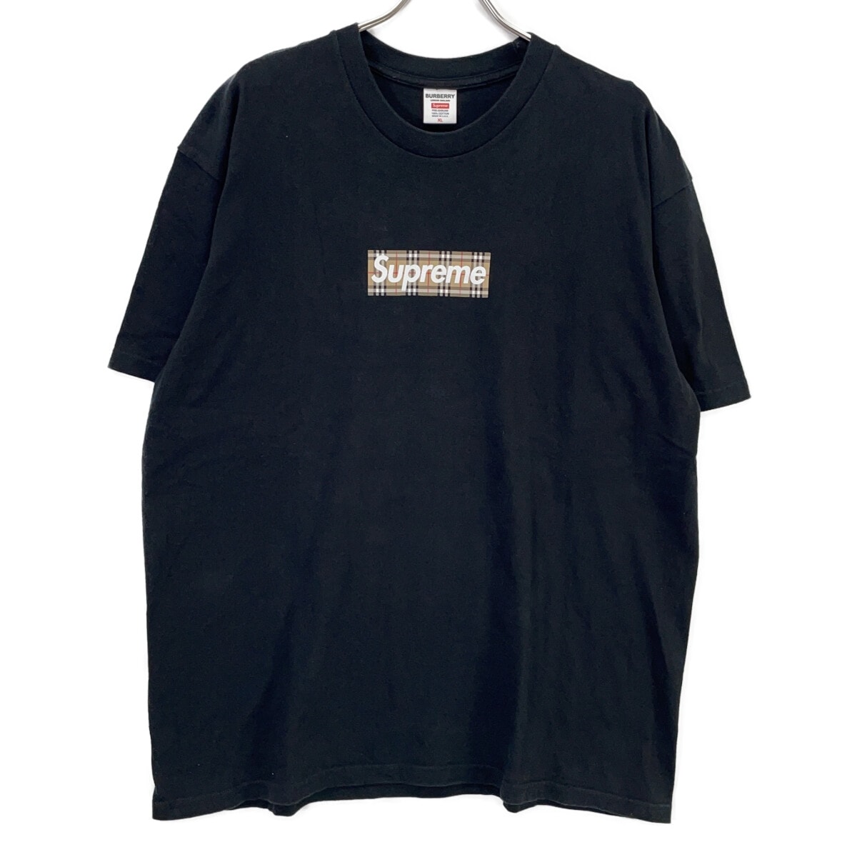 シュプリーム ×Burberry 22ss ブラック ボックスロゴTシャツ XL