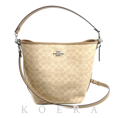 COACH コーチ シティ ラージ バケットバッグ 2Wayショルダーバッグ サンド/トープ CT802 アウトレット レディース【中古】