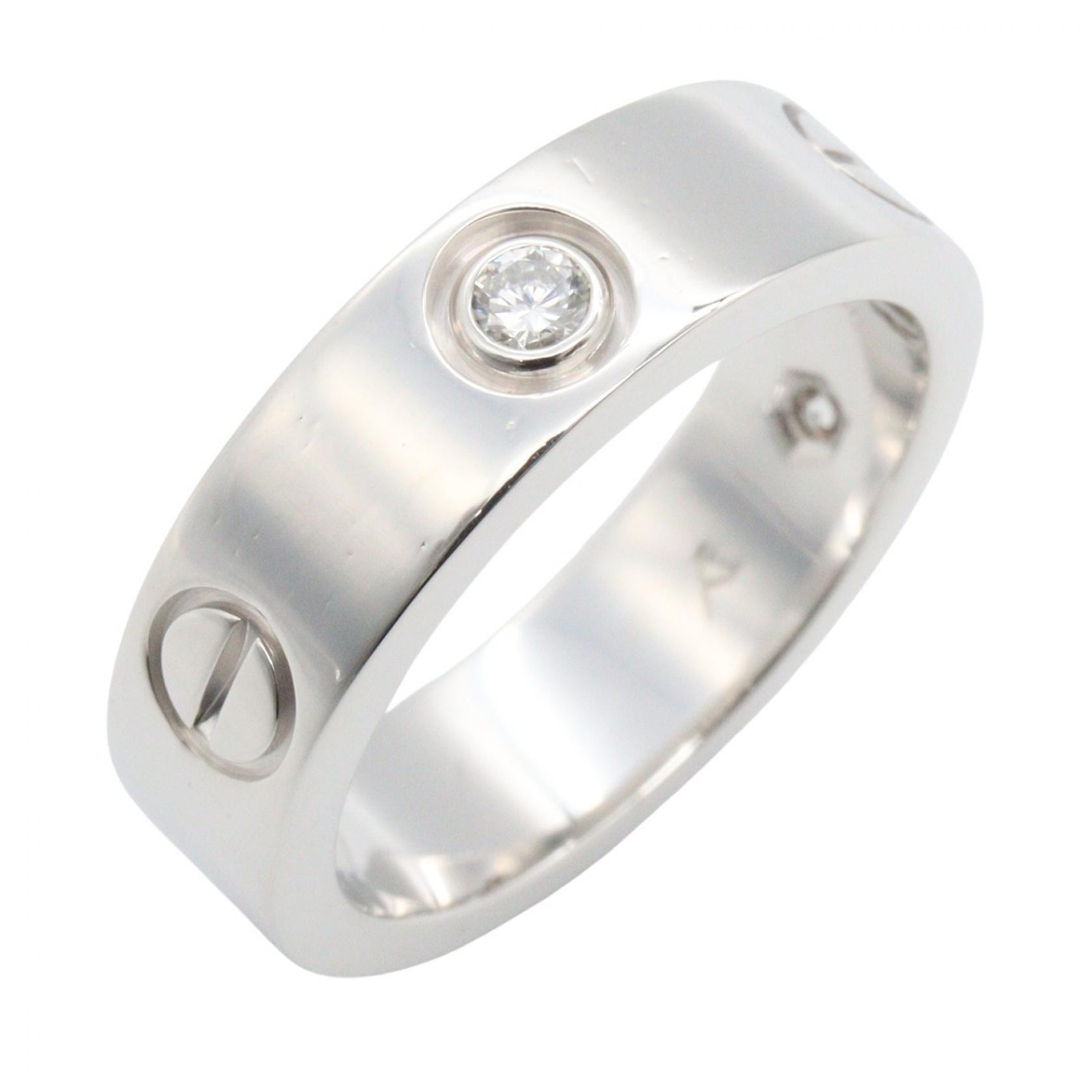 カルティエ CARTIER ラブリング 3PD リング・指輪 ジュエリー K18WG(ホワイトゴールド) ダイヤモンド レディース シルバー系 / クリア系 B4032500 【中古】