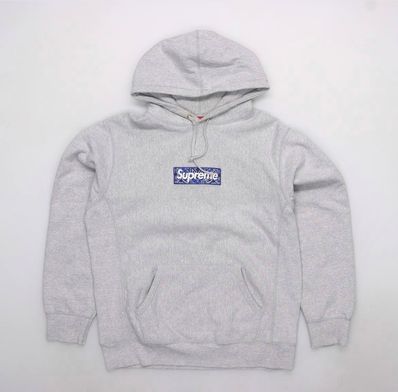 Supreme Bandana Box Logo Hooded Sweatshirt "Grey"