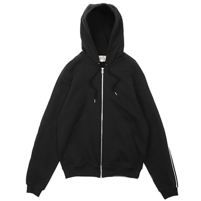 【美品】HERMES エルメス ジップアップパーカー 2023AW ランH フーディー スウェット スリーブライン コットン100% ロングスリーブ 長袖 トップス メンズ サイズ S ブラック 黒 イタリア製