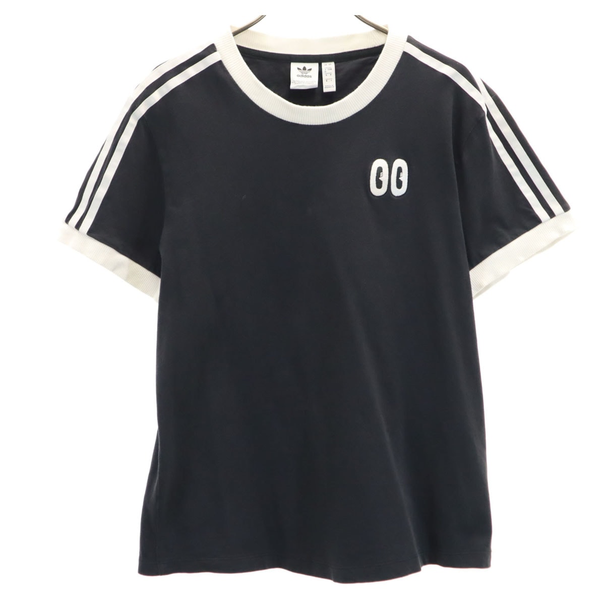 adidas Originals アディダスオリジナルス Hattie Stewart ハティ・スチュワート コラボ トレフォイルロゴ 半袖 Tシャツ M ブラック