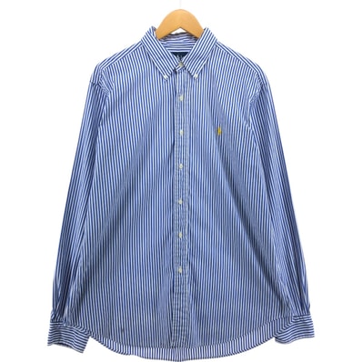 古着 ラルフローレン Ralph Lauren CLASSIC FIT クラシックフィット 長袖 ボタンダウンストライプシャツ メンズL相当/eaa558739