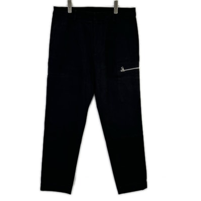 モンクレール 22年製 ブラック TROUSERS エンボスロゴ チノパン 48