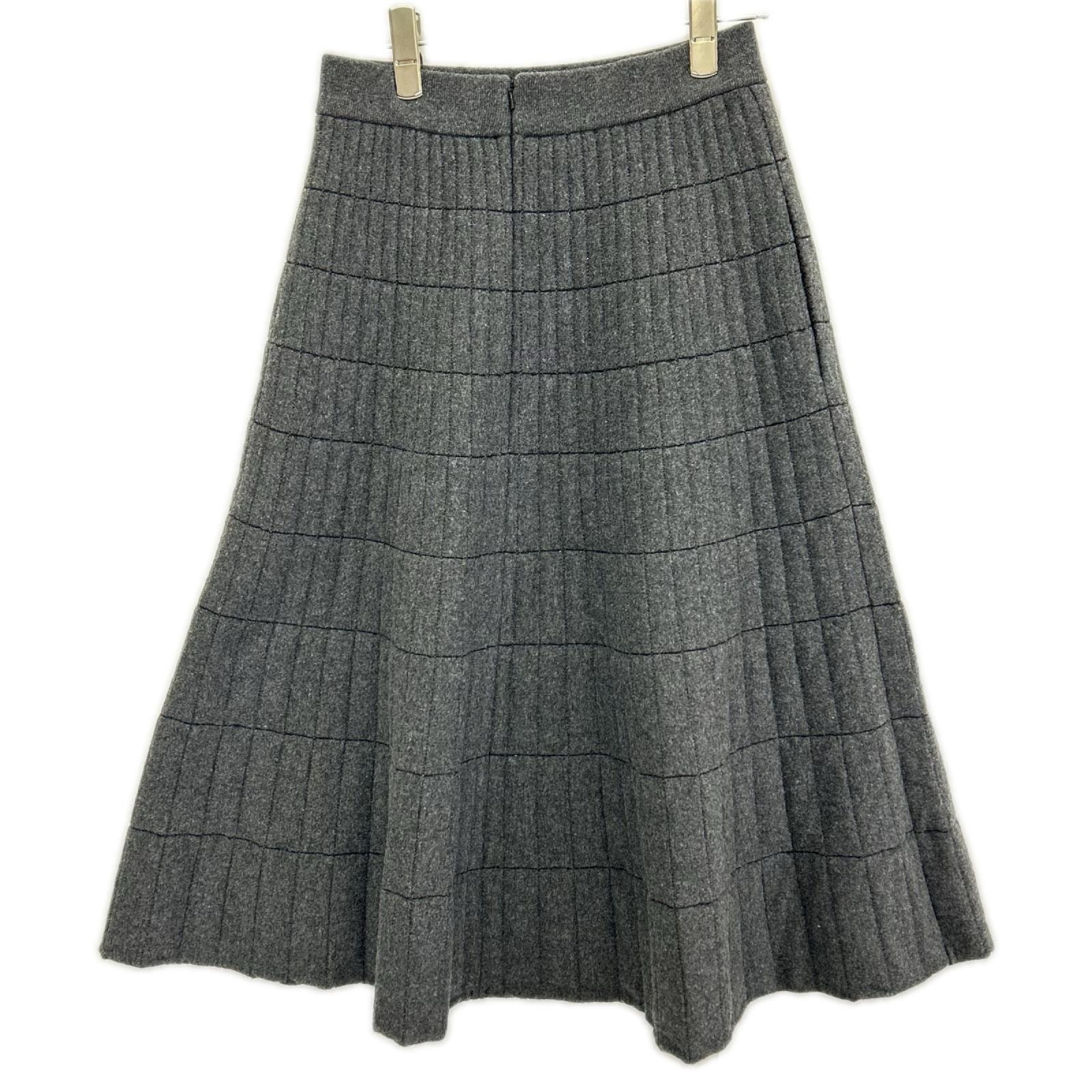 フォクシー 43926 KASOX02TM グレー ウール100 ニット ARIA SKIRT/アリアスカート 38